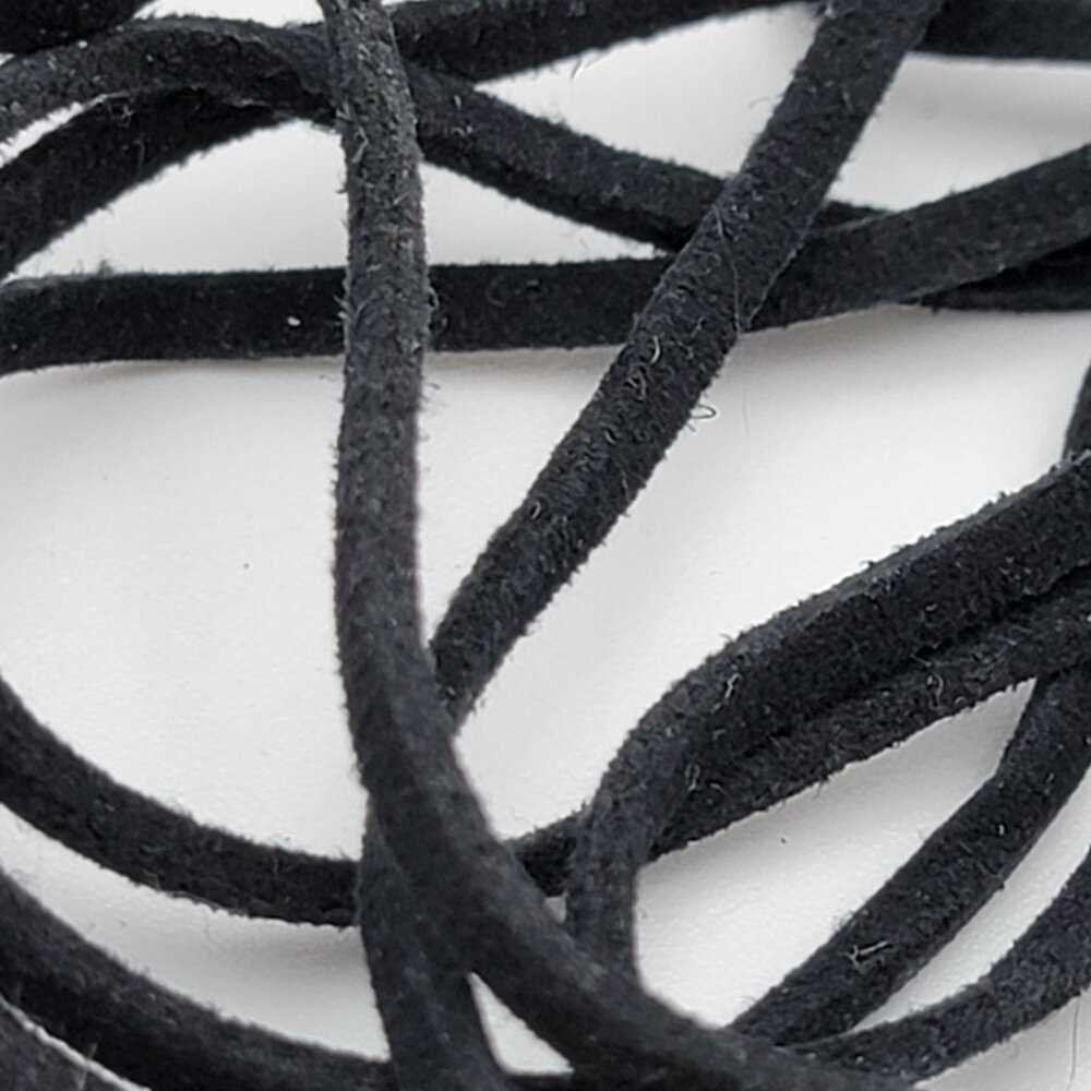 Vanessa Mooney Bolo Tassel Lariat Necklace Black Soft Leather Gold Plated New - Picture 4 of 6